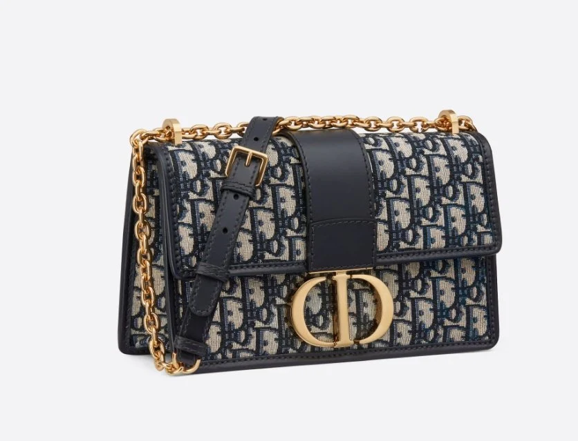 Dior 30 MontaigneI Chain Bag Blue Oblique Jacquard - Image 2