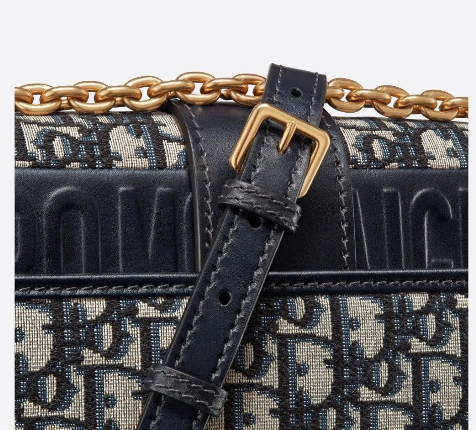 Dior 30 MontaigneI Chain Bag Blue Oblique Jacquard - Image 3