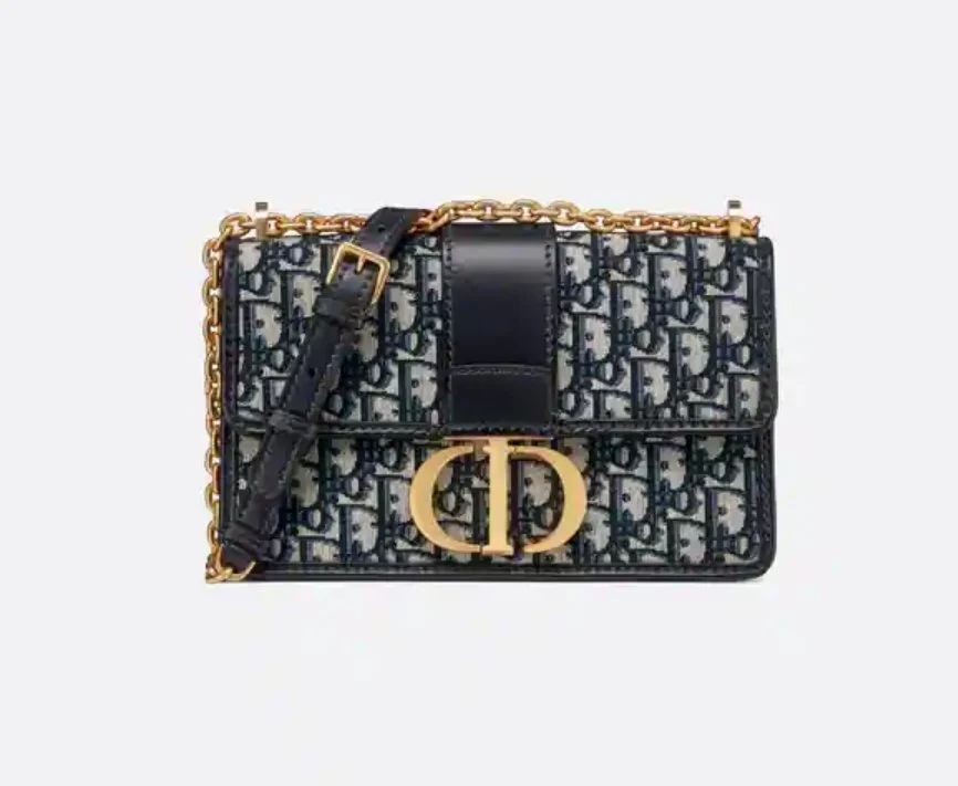 Dior 30 MontaigneI Chain Bag Blue Oblique Jacquard - Image 4