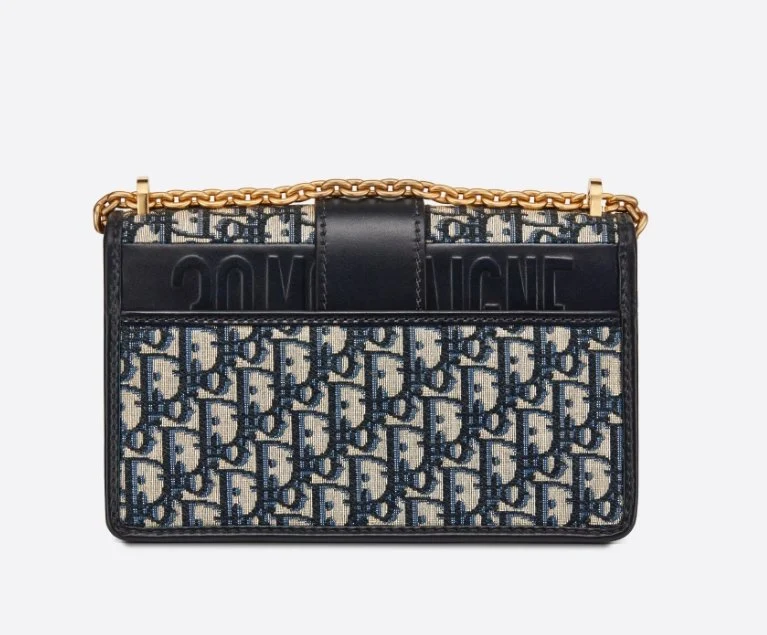 Dior 30 MontaigneI Chain Bag Blue Oblique Jacquard - Image 5
