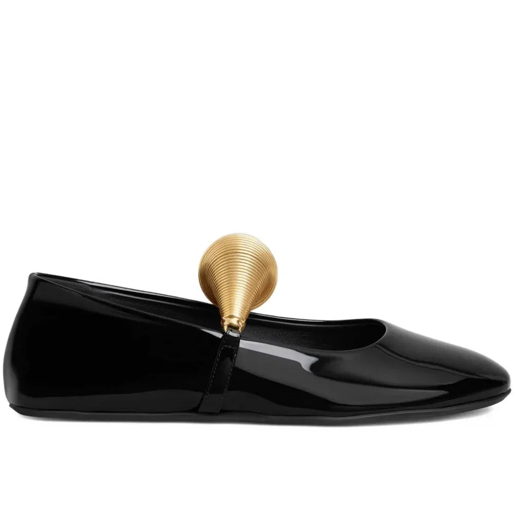 Alaïa Embellished Patent Leather Ballet Flats - Image 2