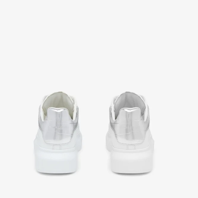 Alexander McQueen Crocodile Back White And Silver - Image 2