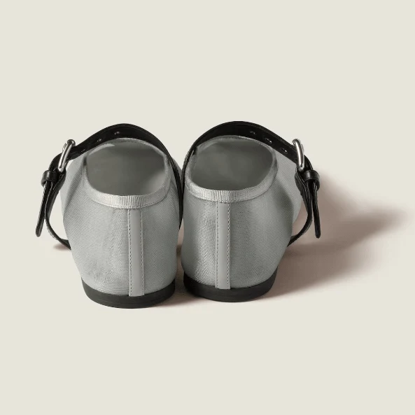 Miu Miu Aluminum Mesh Fabric Ballerinas - Image 7