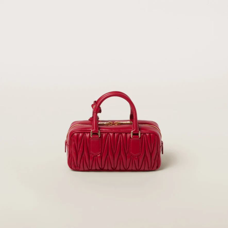 Miu Miu Arcadie Matelassé Nappa Leather -Bag Red - Image 3