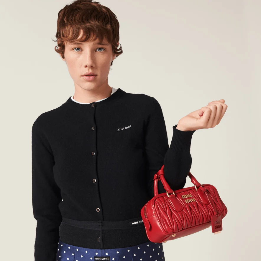 Miu Miu Arcadie Matelassé Nappa Leather -Bag Red - Image 5