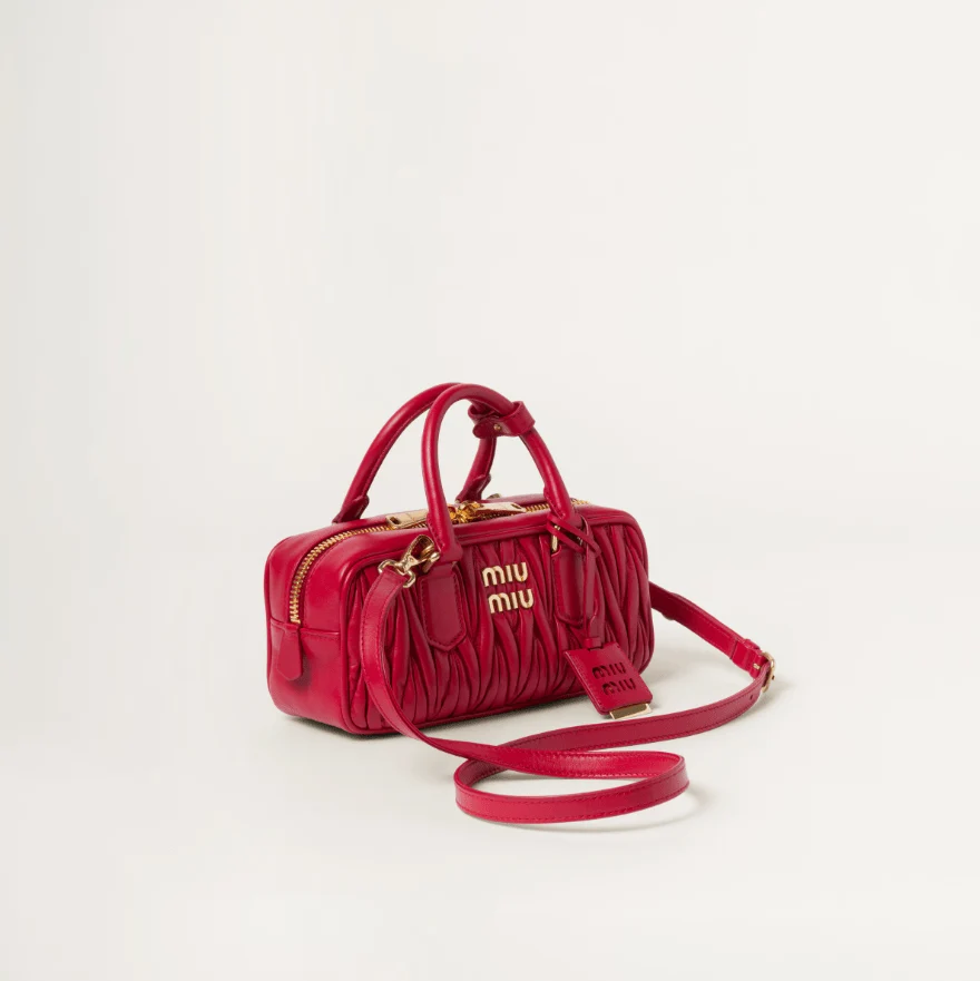 Miu Miu Arcadie Matelassé Nappa Leather -Bag Red - Image 7