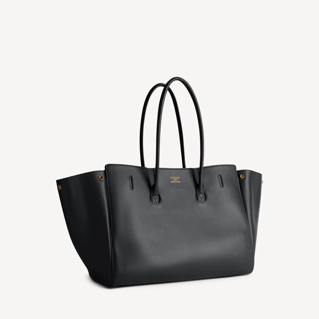 Balenciaga Bel Air Carry All Bag Medium In Black Smooth Calfskin, Aged-Gold Hardware - Image 4