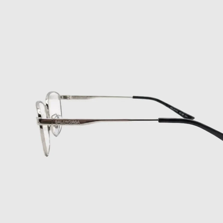 Balenciaga Silver Metal Rectangular Optical Eyeglasses Frame - Image 2