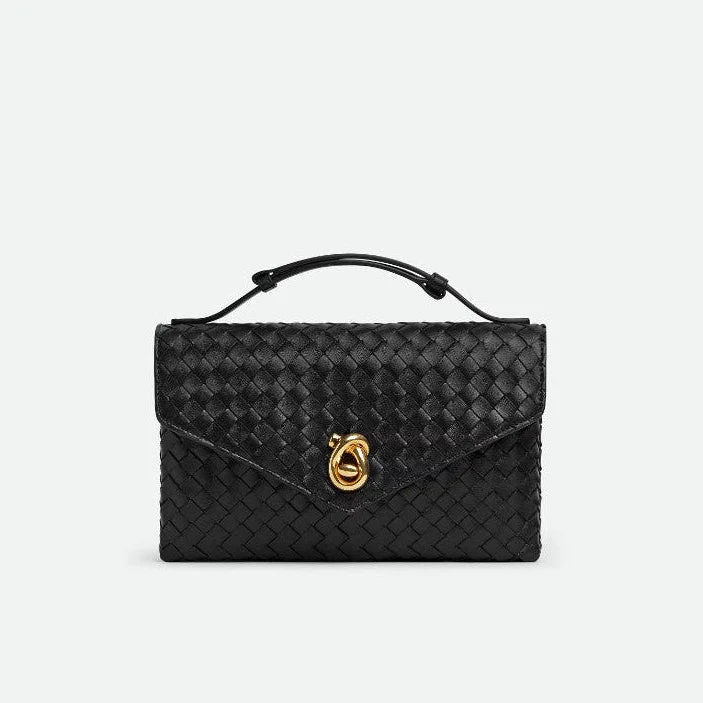 Bottega Knot Lock Black Bag