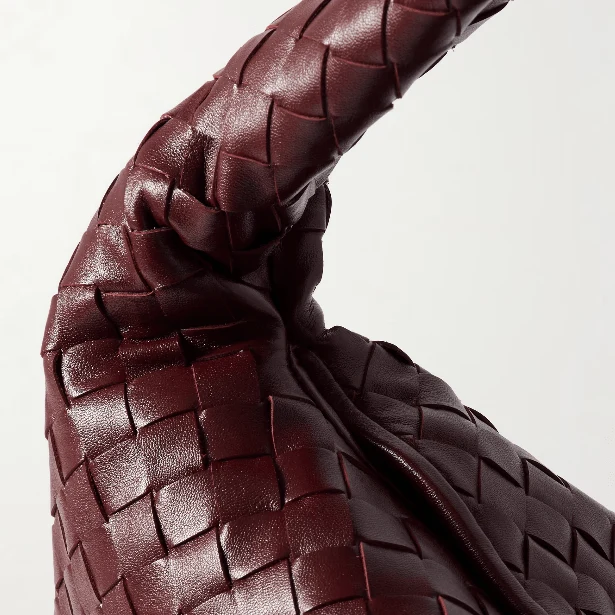 Bottega Small Veneta Hop Burgundy Leather Bag - Image 4