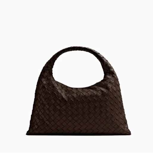 Bottega Veneta Small Hop Hobo Bag In Intrecciato Leather Brown - Image 2