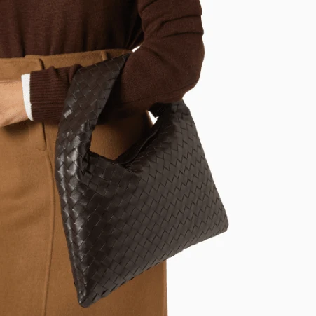 Bottega Veneta Small Hop Hobo Bag In Intrecciato Leather Brown - Image 3