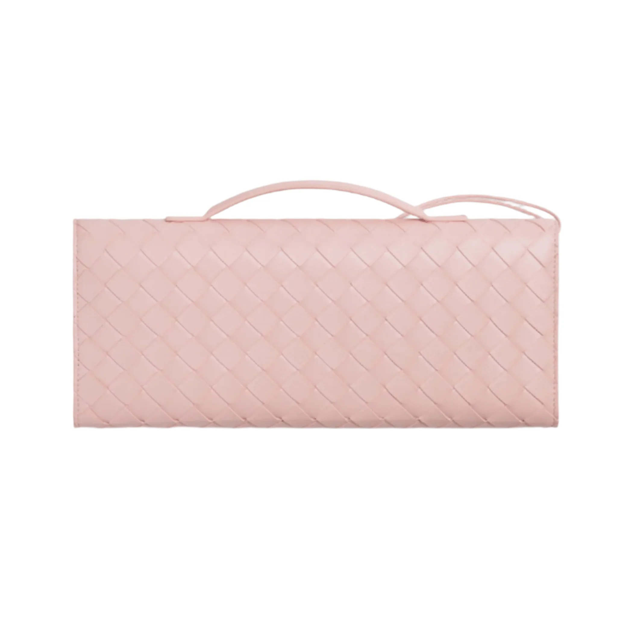 Bottega Veneta Andiamo Clutch Rose Pink Leather with Knotted Strap Feminine Italian Elegance - Image 3