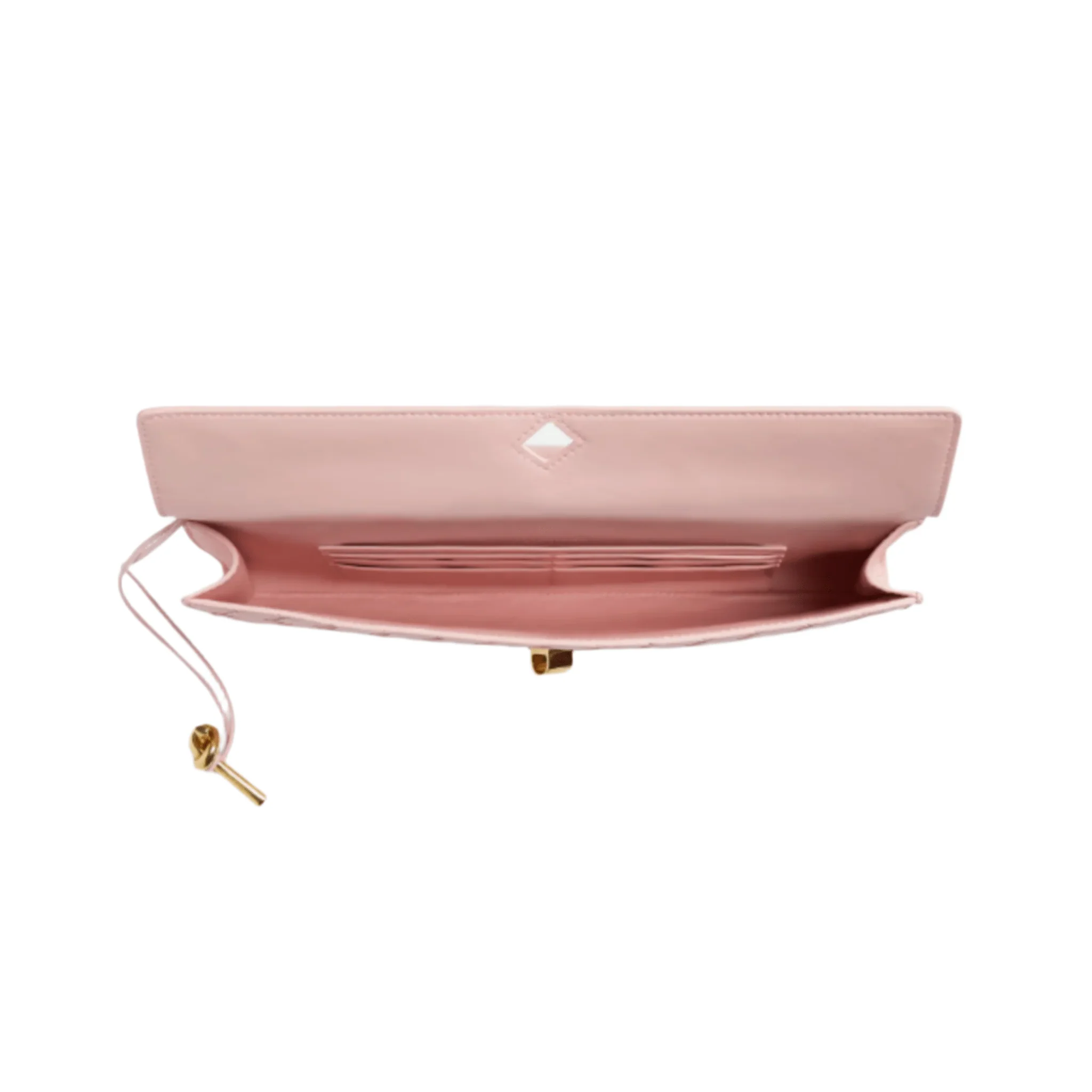 Bottega Veneta Andiamo Clutch Rose Pink Leather with Knotted Strap Feminine Italian Elegance - Image 4