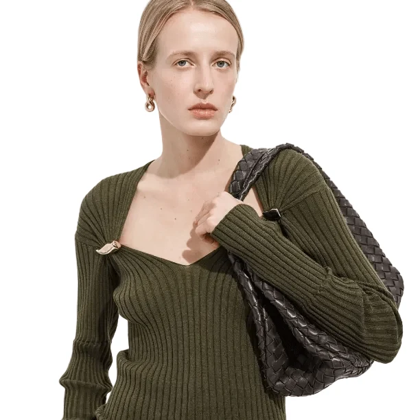 Bottega Veneta Campana Intrecciato Leather Shoulder Bag Medium - Image 2