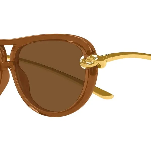 Bottega Veneta Classic Aviator Sunglasses - Transparent Brown - Image 2