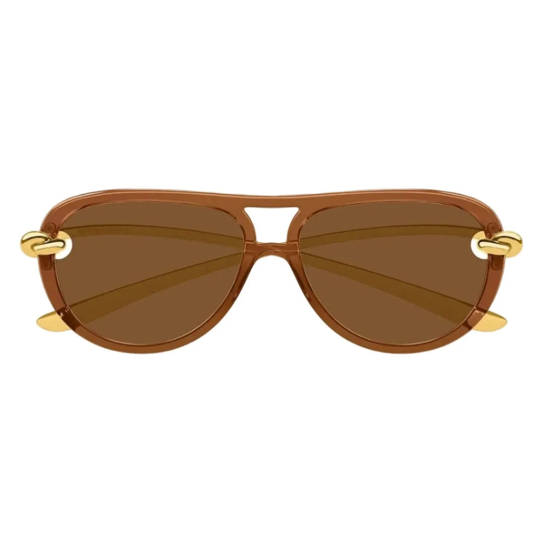 Bottega Veneta Classic Aviator Sunglasses - Transparent Brown - Image 3