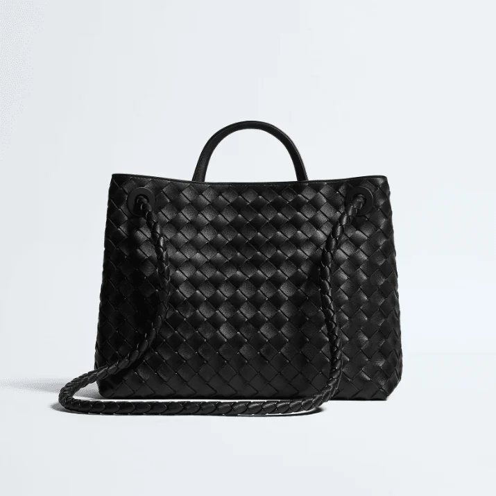Bottega Veneta Medium Andiamo Crossbody Bag in Intrecciato Leather Black - Image 5