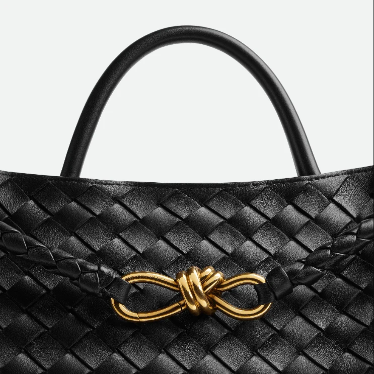 Bottega Veneta Medium Andiamo Crossbody Bag in Intrecciato Leather Black - Image 8