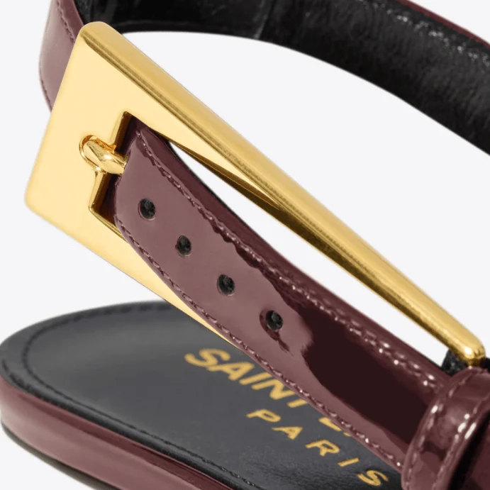 Yves Saint Laurent Bouncing LEE Slingback Pumps — Burgundy Patent Leather - Image 4