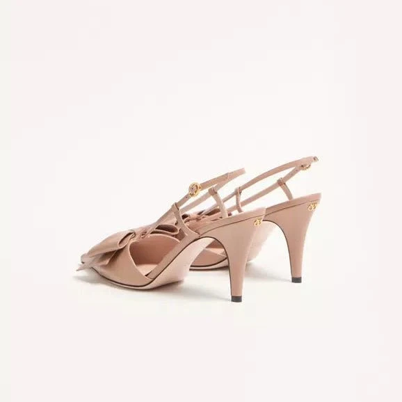 Valentino Bowow Slingback Pumps In Leather - Image 3