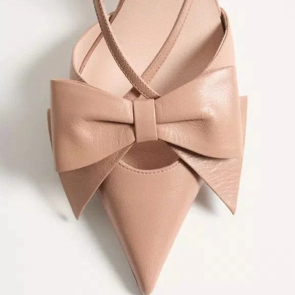 Valentino Bowow Slingback Pumps In Leather - Image 5