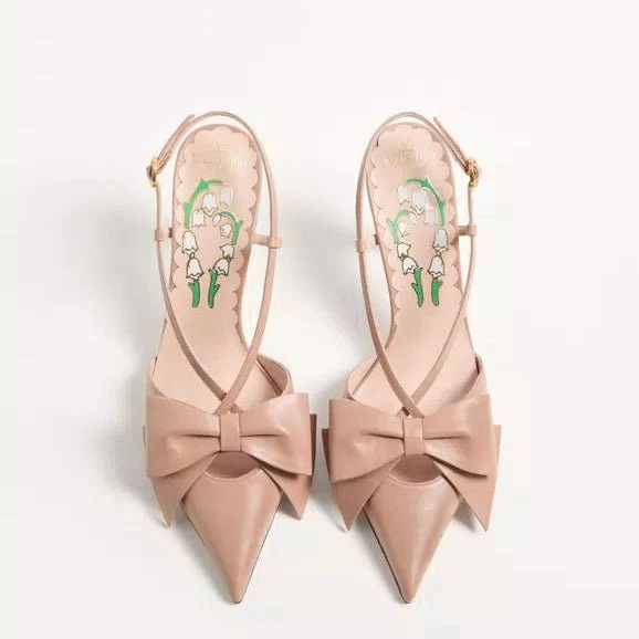 Valentino Bowow Slingback Pumps In Leather - Image 6
