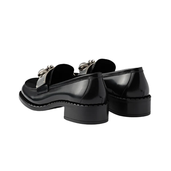 Prada Leather Metal Loafers - Image 6
