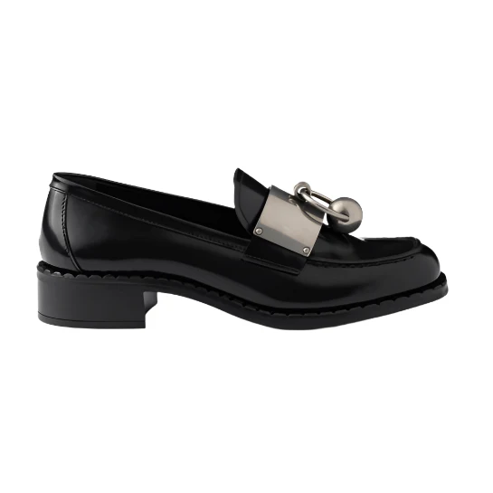 Prada Leather Metal Loafers - Image 7