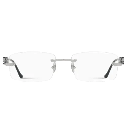 Cartier Panthère De Cartier Rectangle Eyeglasses Silver - Image 2