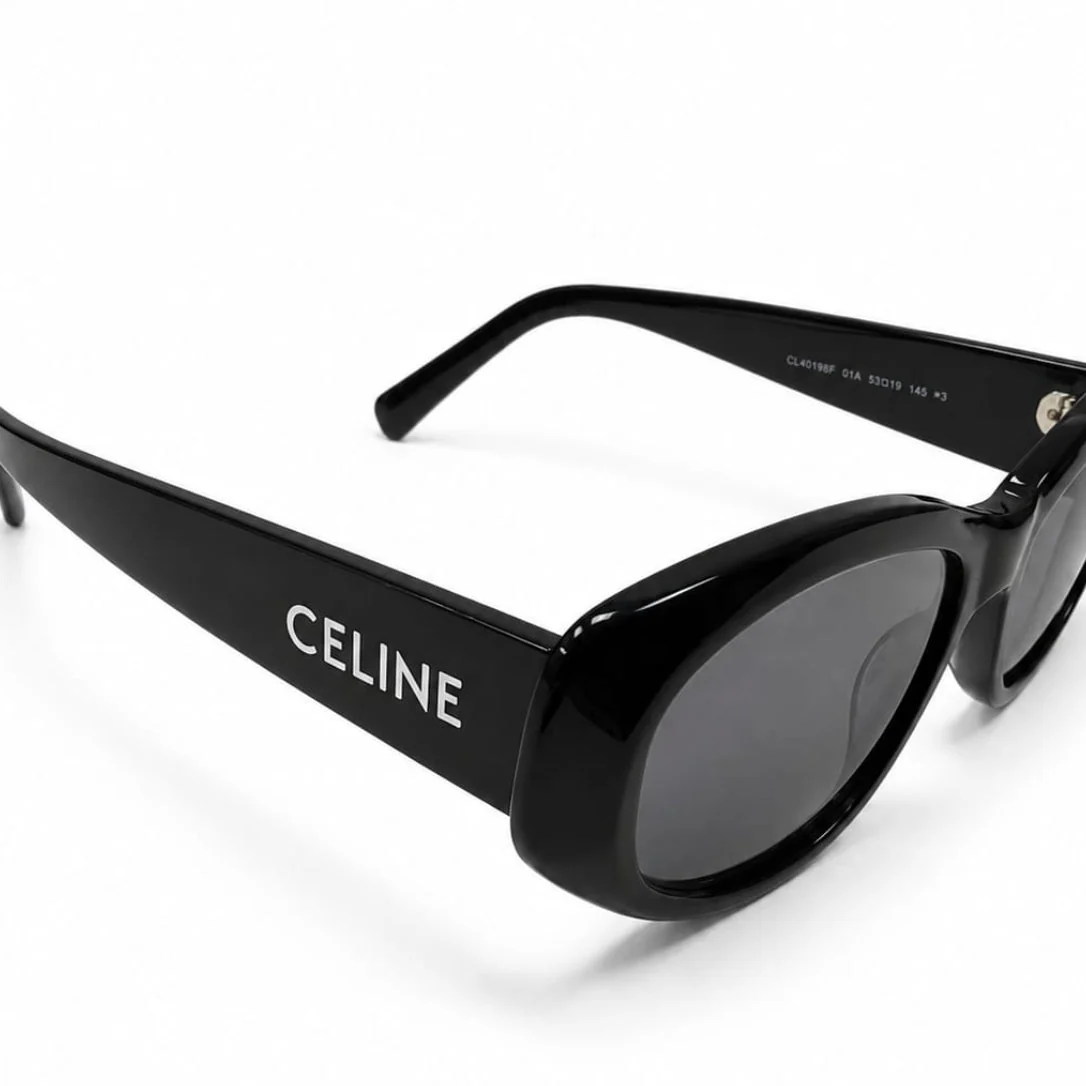Celine Black Oversized Square Sunglasses With Black Lenses - Image 2