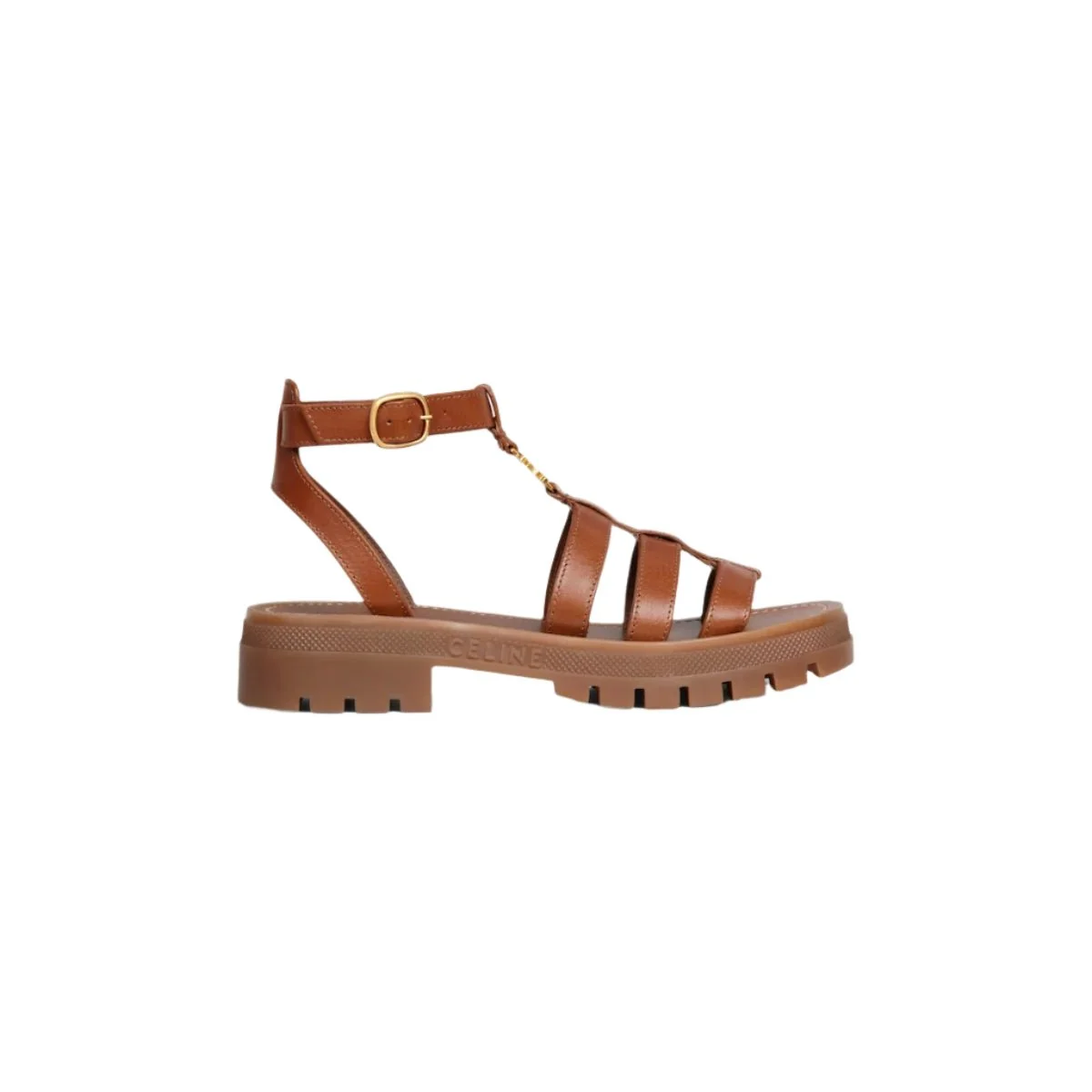 Celine Clea Triumph Gladiator Calfskin Sandals - Vegan Tan - Image 5