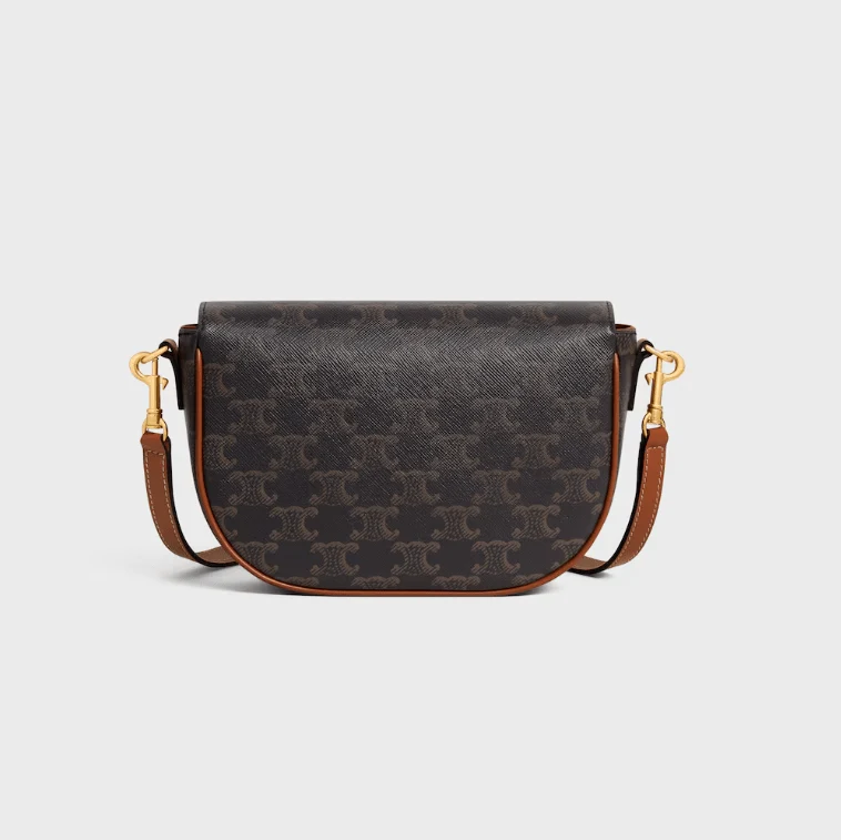 Celine Folco Shoulder Bag in Triomphe Canvas - Image 3