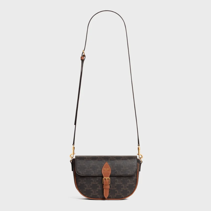 Celine Folco Shoulder Bag in Triomphe Canvas - Image 5