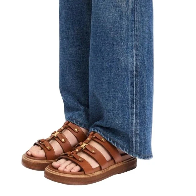 Celine Tippi Leather Slide Sandals - Image 2