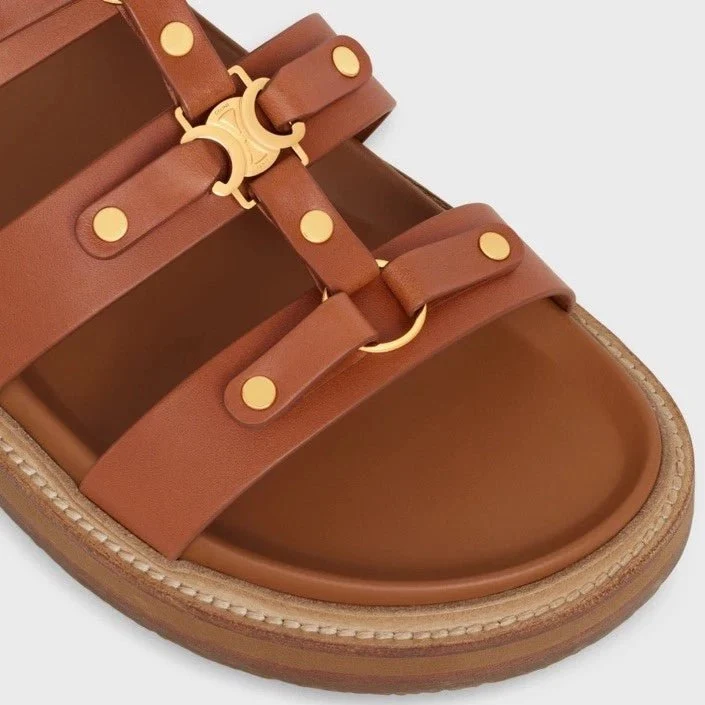Celine Tippi Leather Slide Sandals - Image 4