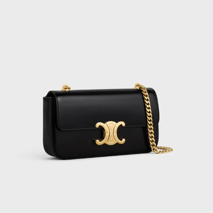 Celine Triomphe Claude Black Leather Shoulder Bag - Image 2