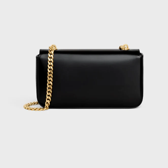 Celine Triomphe Claude Black Leather Shoulder Bag - Image 4