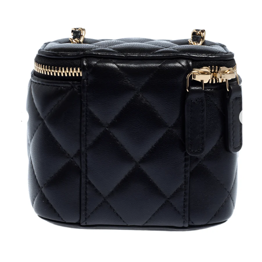 Chanel Mini Vanity Top Handle Bag in Black With Chain - Image 4