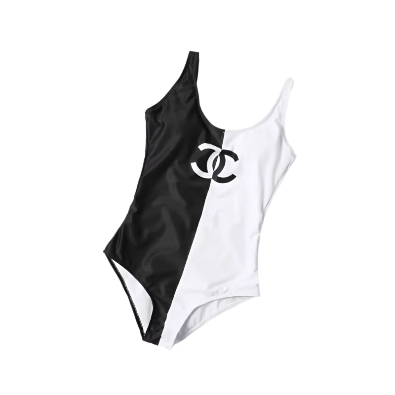 Chanel One-Piece Swimsuit in Black And White - Image 3