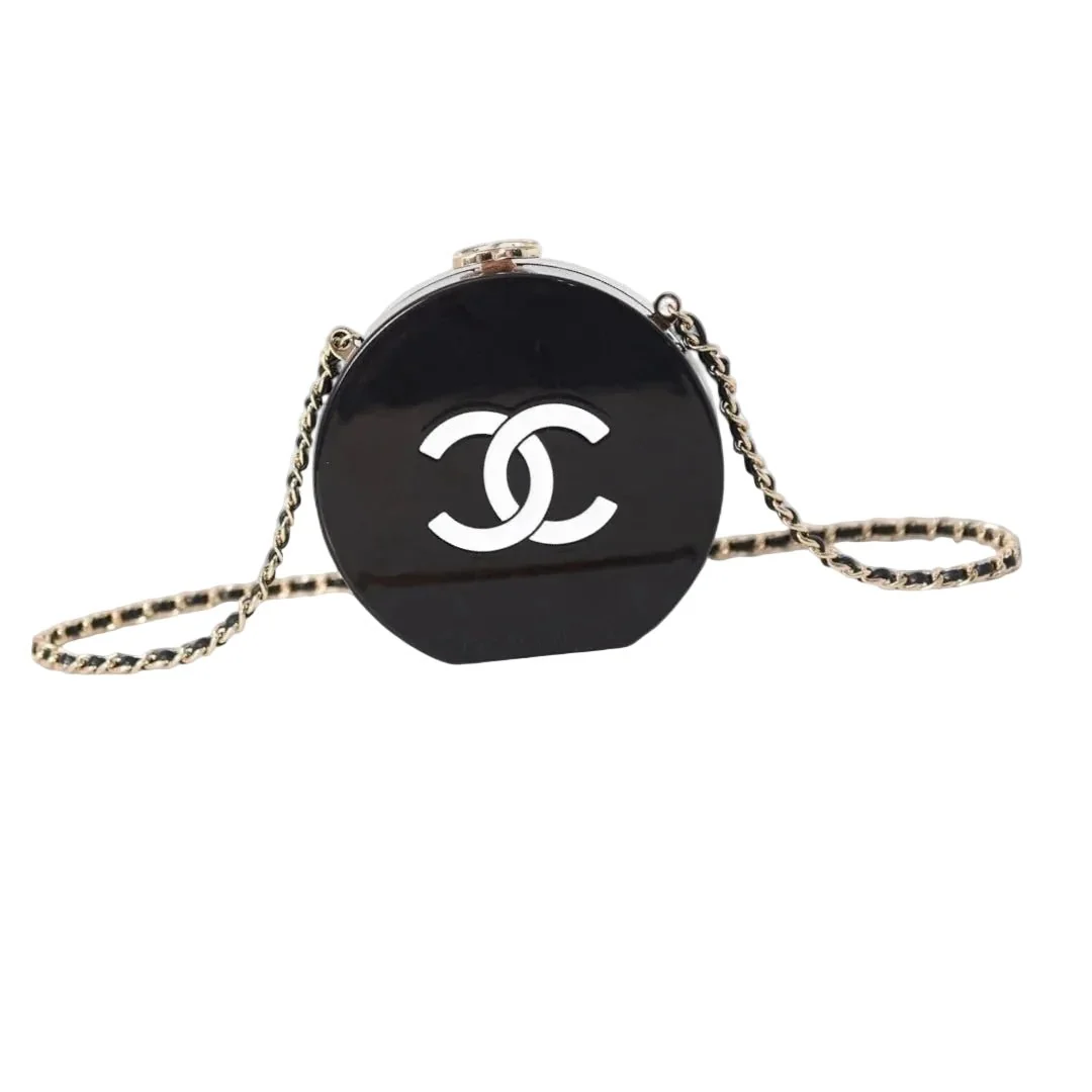 Chanel Resin Plexi Black White CC Camellia Minaudiere Clutch - Image 3