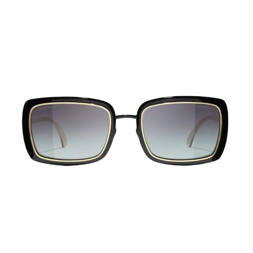 Chanel Sunglasses Frame Black & Gold - Image 2