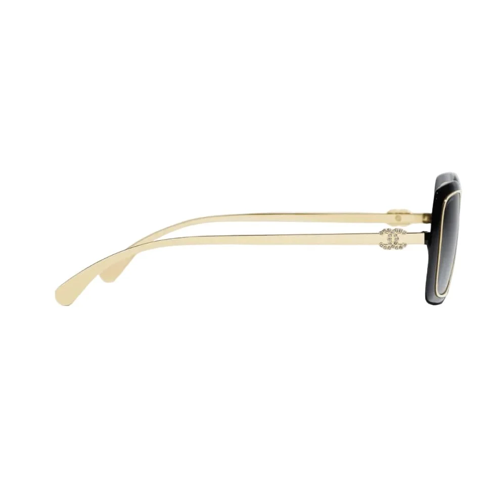 Chanel Sunglasses Frame Black & Gold - Image 4