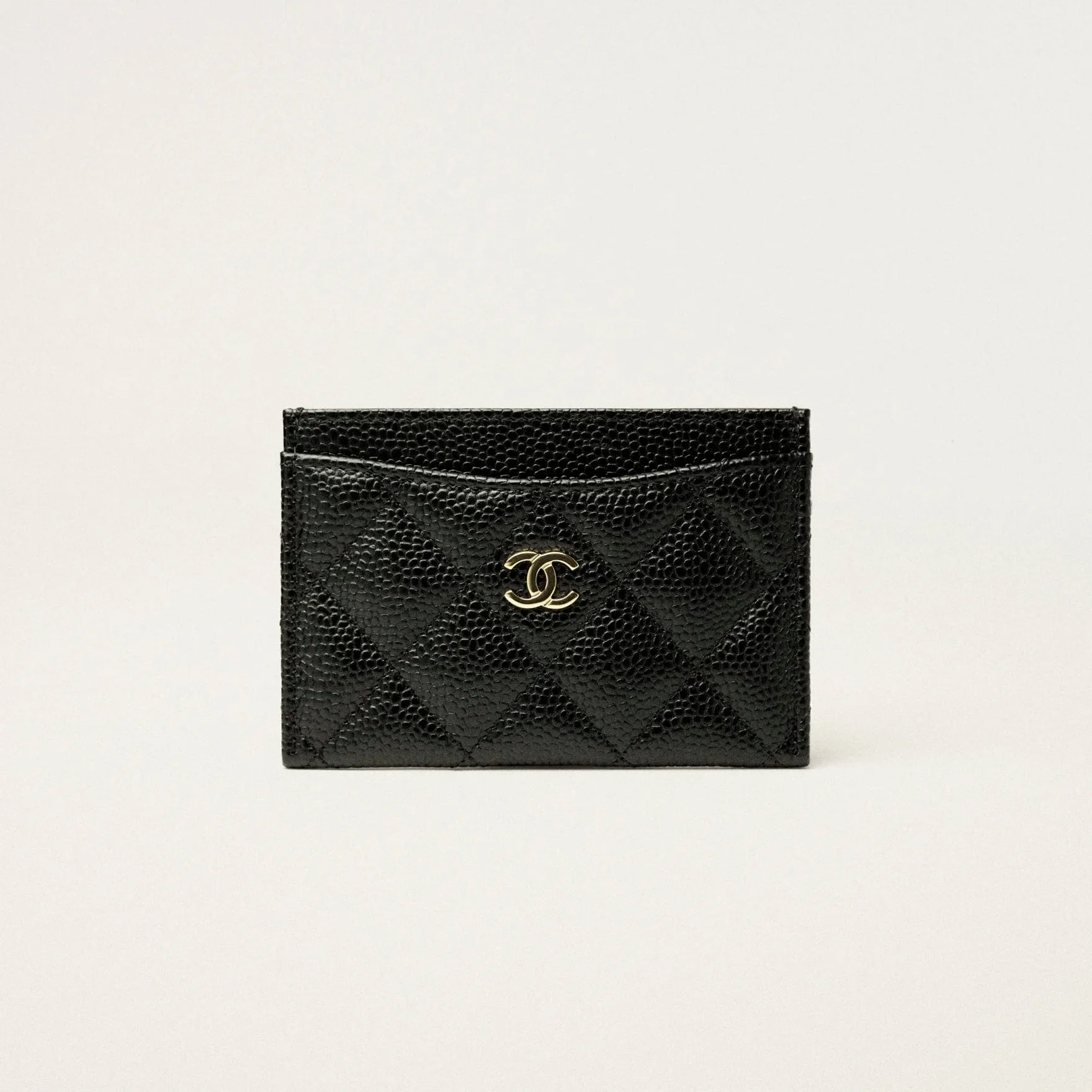 Chanel Classic Card Holder Grained Calfskin & Gold-Tone Metal Black - Image 3