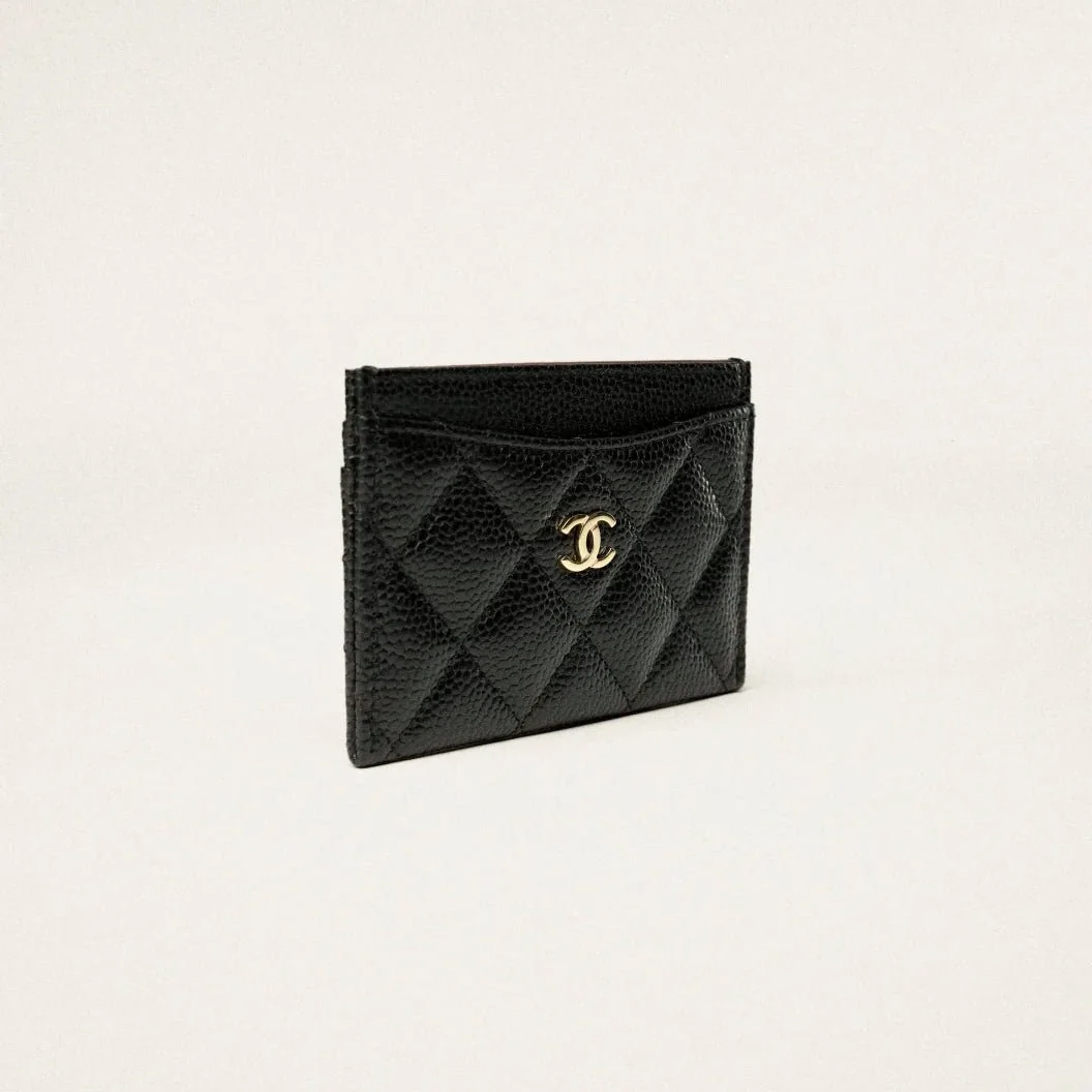 Chanel Classic Card Holder Grained Calfskin & Gold-Tone Metal Black - Image 4