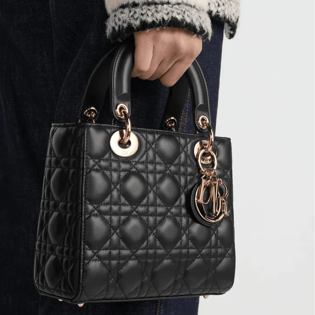 Dior Small Lady My ABCDior Bag Black Cannage Lambskin - Image 2