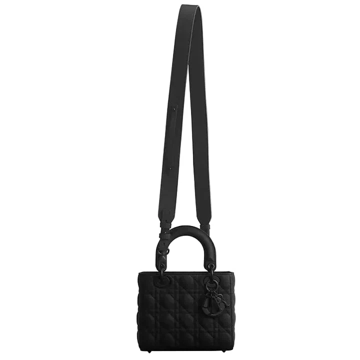 Christian Dior Small bag Completely Matte Black Calfskin With a Cannage Pattern - Image 4