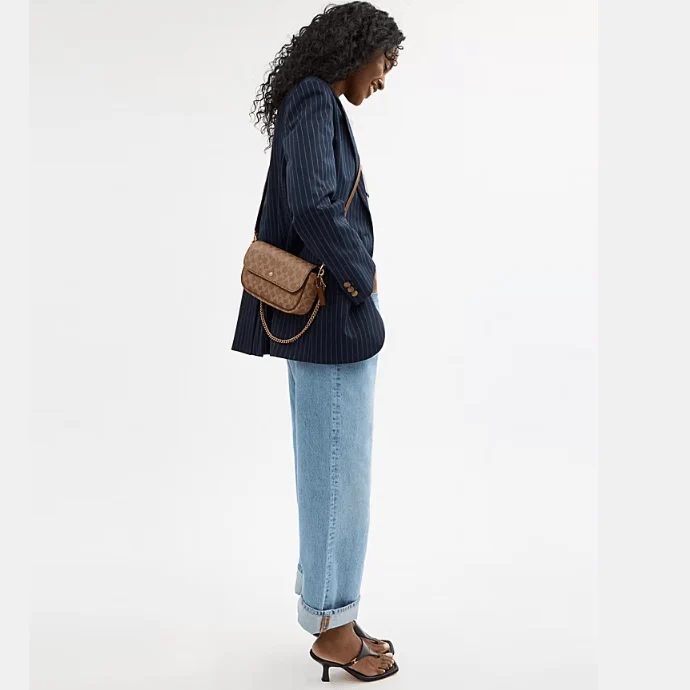 Coach Brook Flap Chain Bag In Signature Canvas - Image 6