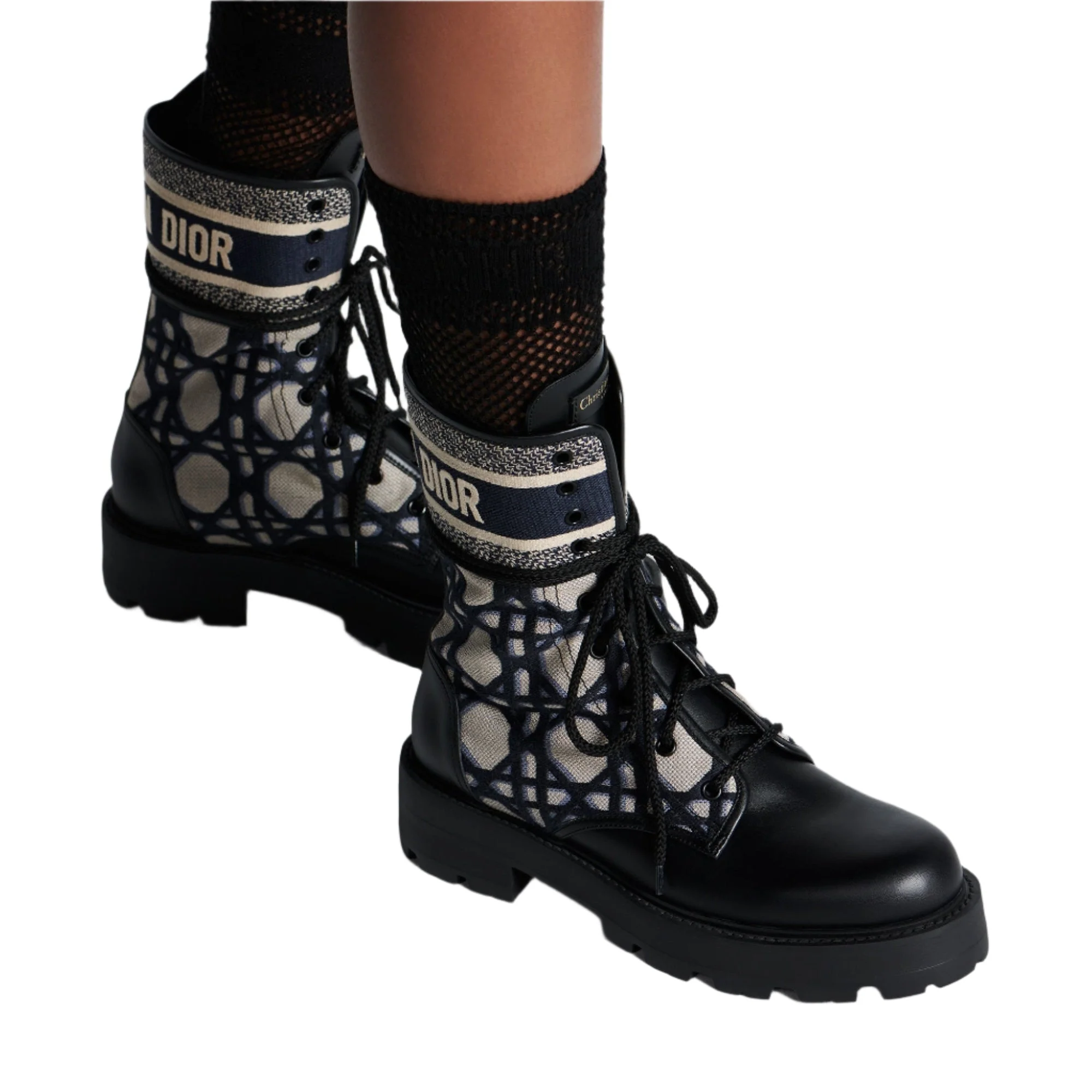 Dior D-Major Black Calfskin Boots with Cannage Detail - Image 4