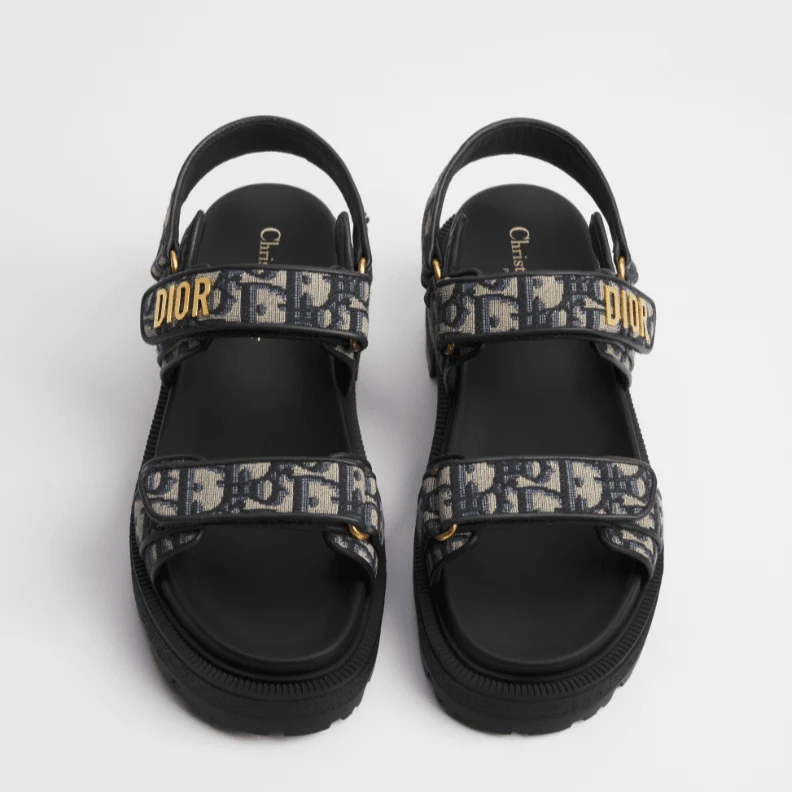 Dior Act Platform Sandal Cotton Embroidered With Deep Blue Dior Oblique Motif - Image 2